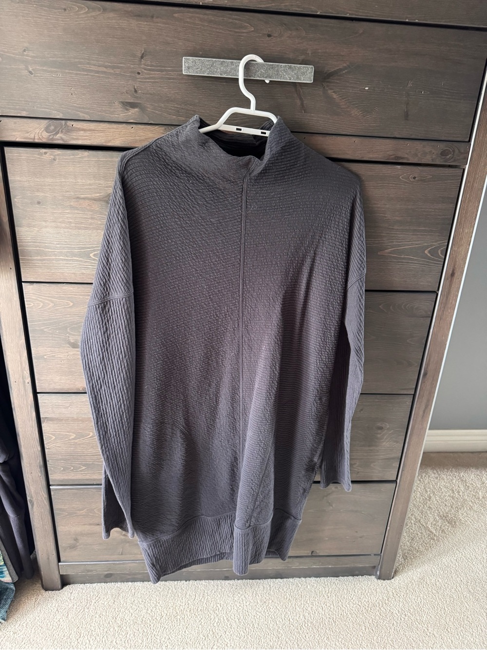 lululemon athletica Charcoal Gray Long Sleeve Mock Neck Dress